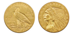 gold quarter eagle front and back